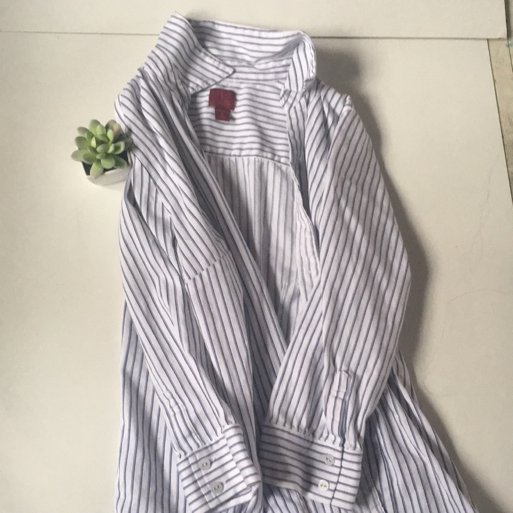 Light blue and White Striped Button Down